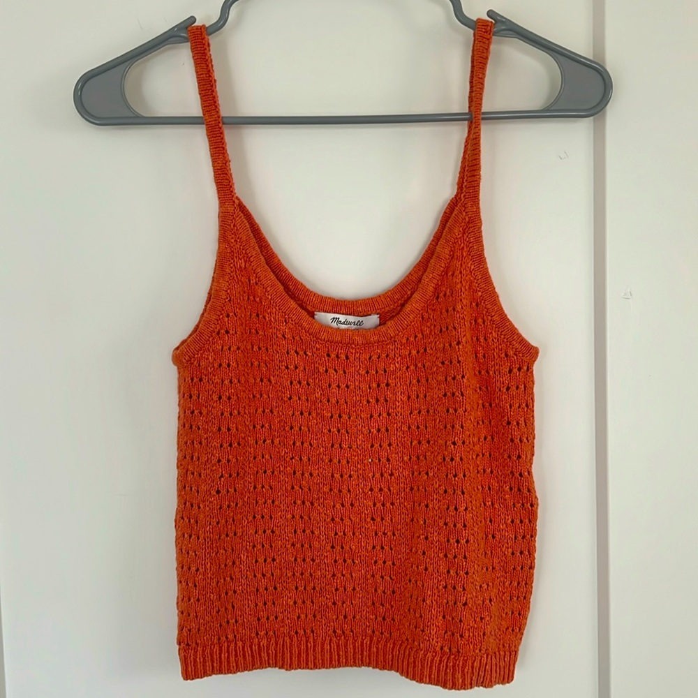 Madewell Crochet Organe/Red Top